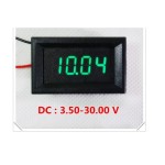 Digital Voltmeter with green LEDs, 3.5 - 30 V, black case, 4-digit and 2-wire